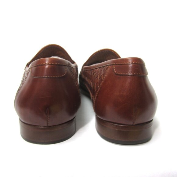 Allen Edmonds EUC Mens Size 12 M Made Italy Brown Leather Woven Tassel Loafers main image 4